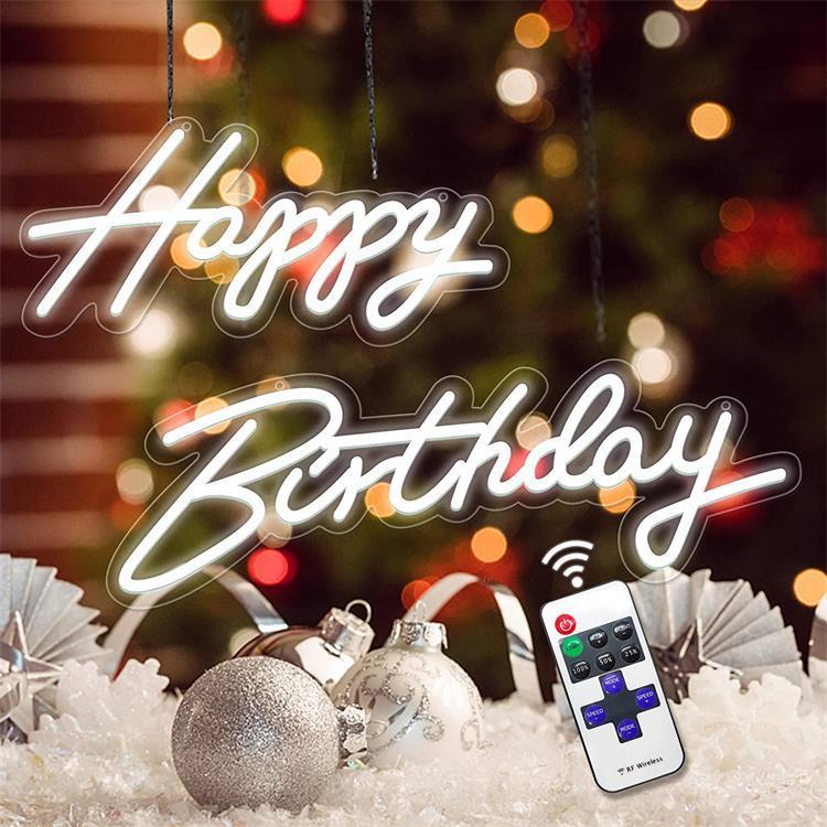 Happy Birthday Series Clear Acrylic Sheet Silicone Neon Light