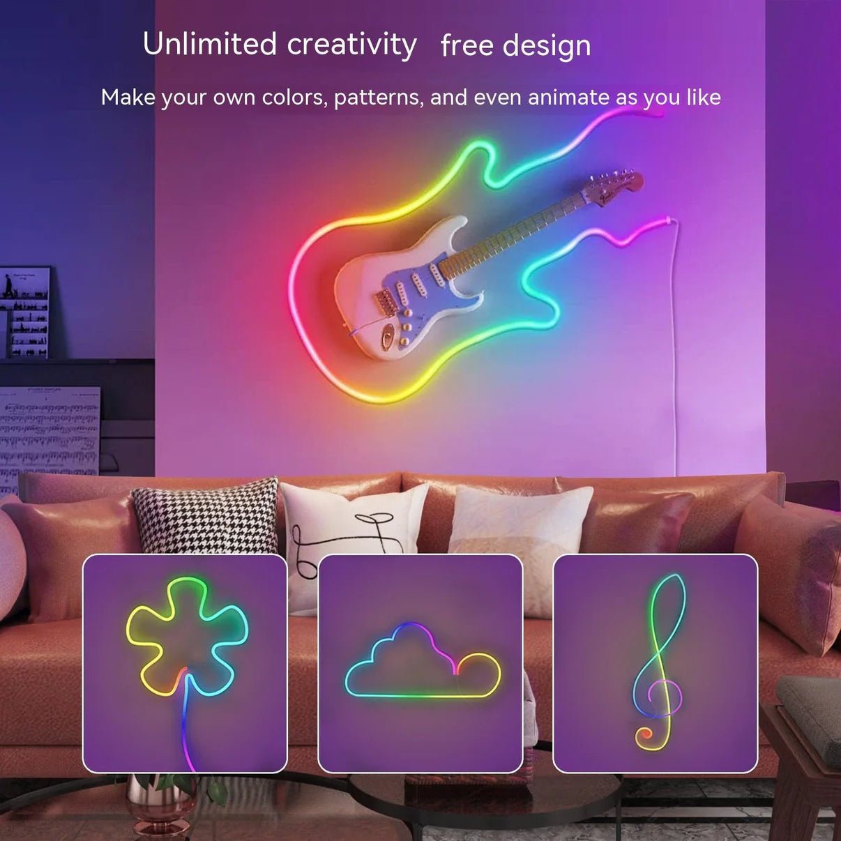 NEON RGB Magic 5-Meter Multicolor LED Neon Light – Remote & Mobile Control - Image 5