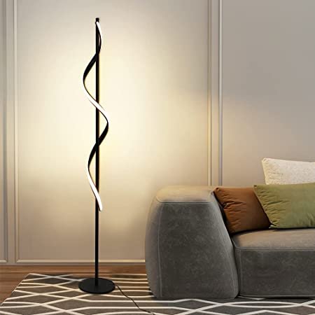 Minimalist Floor Lamp Living Room Bedroom Spiral Neon Lamp (Warm) - Image 3