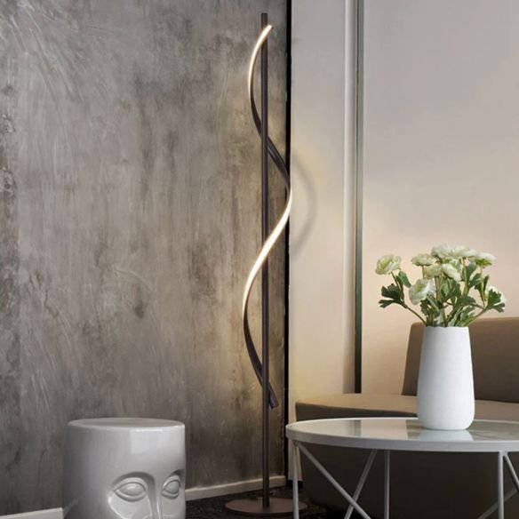 Minimalist Floor Lamp Living Room Bedroom Spiral Neon Lamp (Warm) - Image 5