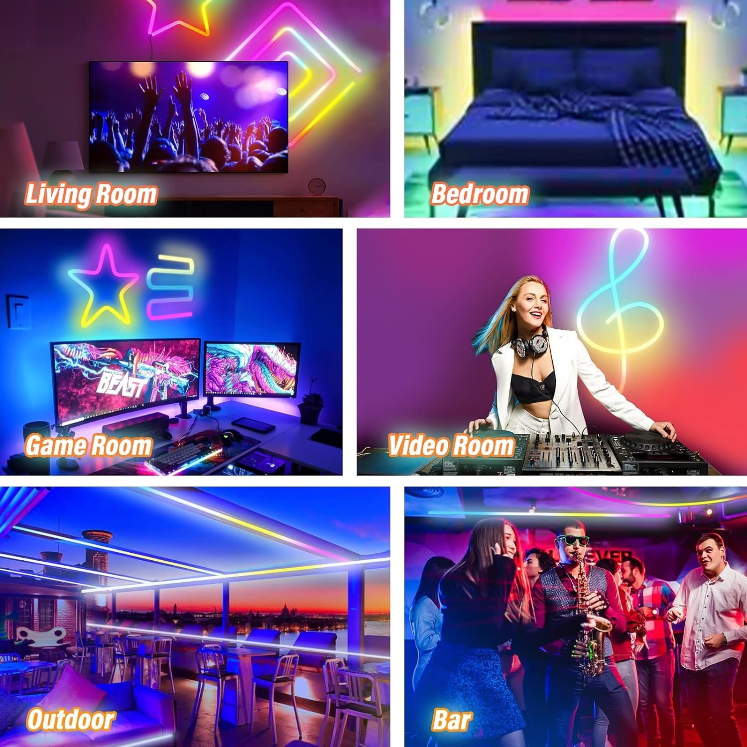 NEON RGB Magic 5-Meter Multicolor LED Neon Light – Remote & Mobile Control - Image 7