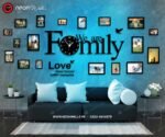 Big Family Frames Clock with Neon Light - Neon Lights