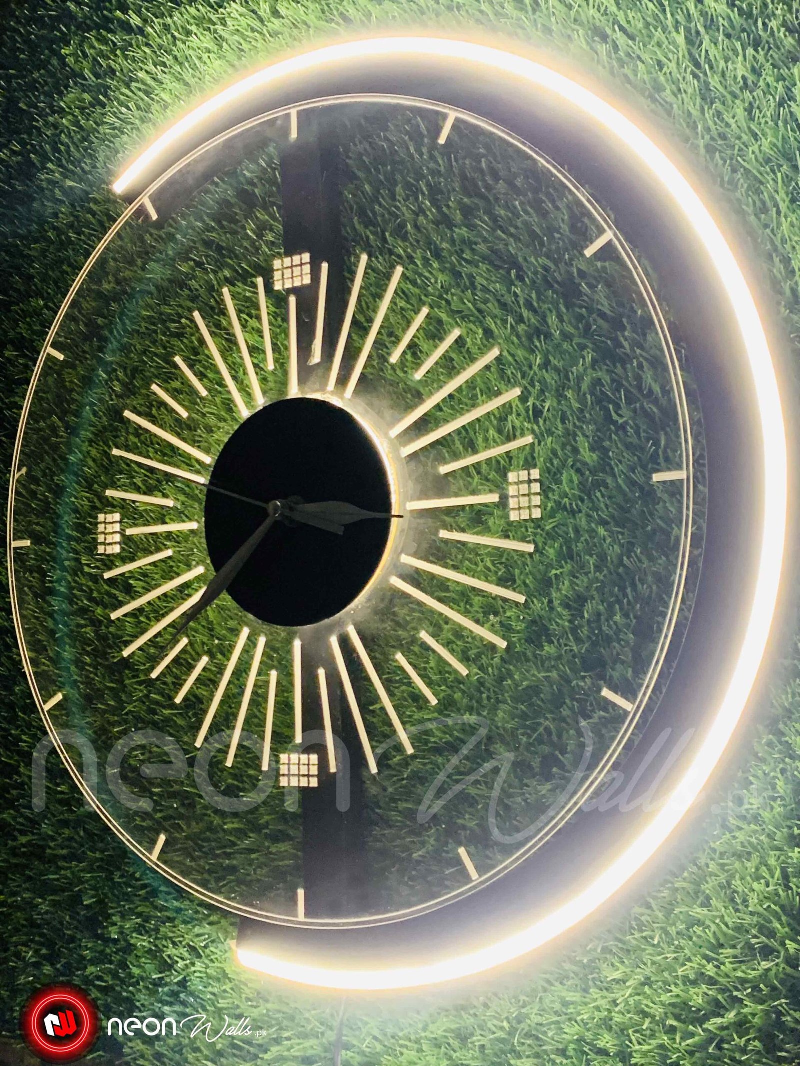 Premium C Shape Neon Decorative Wall Art Clock - Neon Light - Image 2