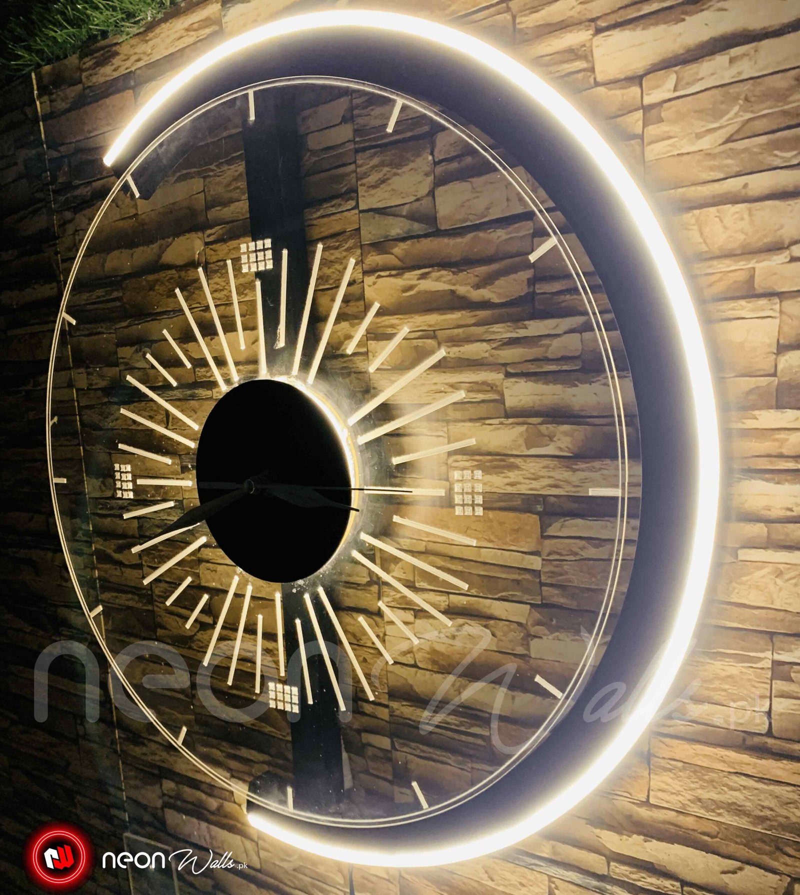Premium C Shape Neon Decorative Wall Art Clock - Neon Light - Image 5