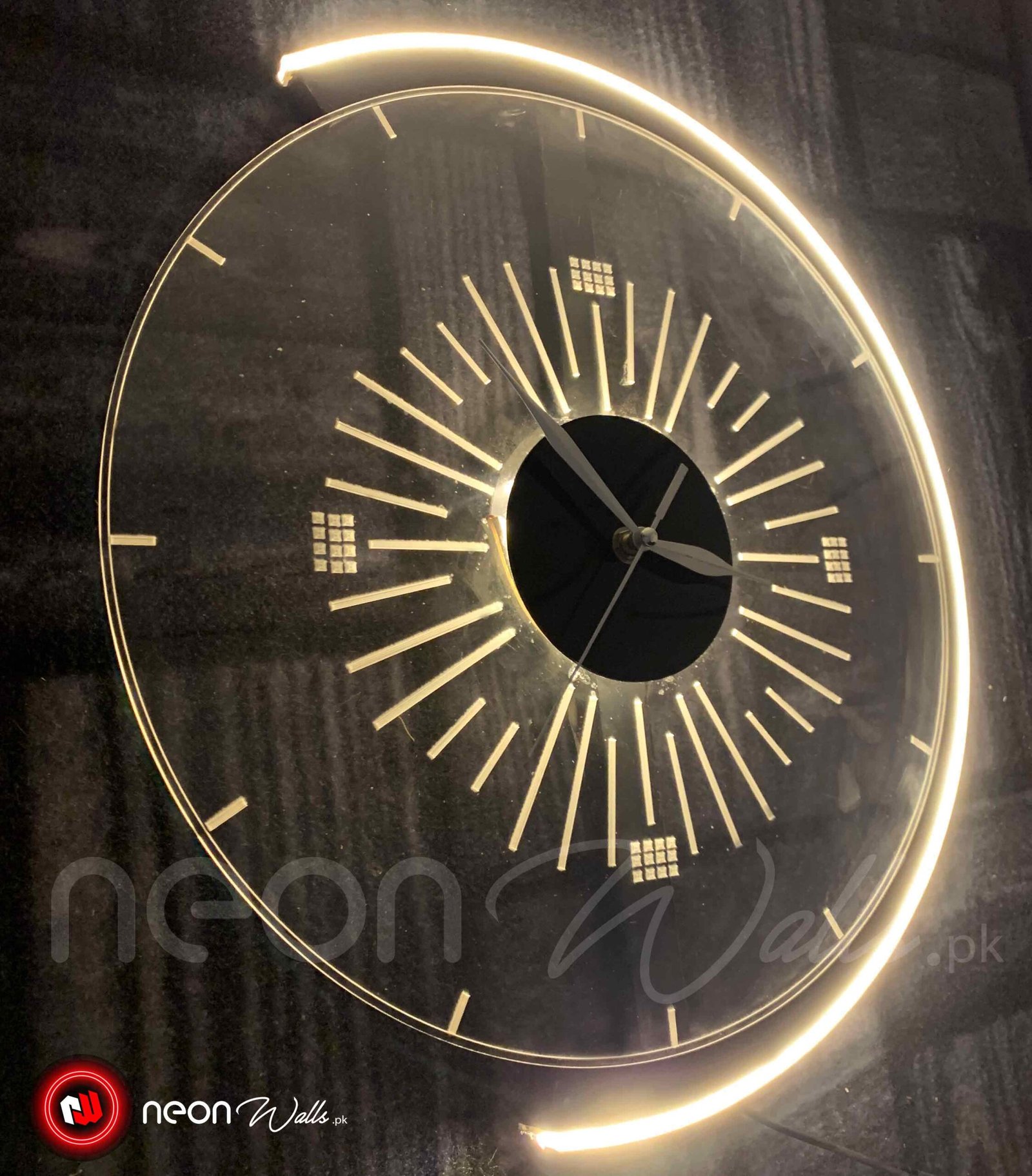 Premium C Shape Neon Decorative Wall Art Clock - Neon Light - Image 6