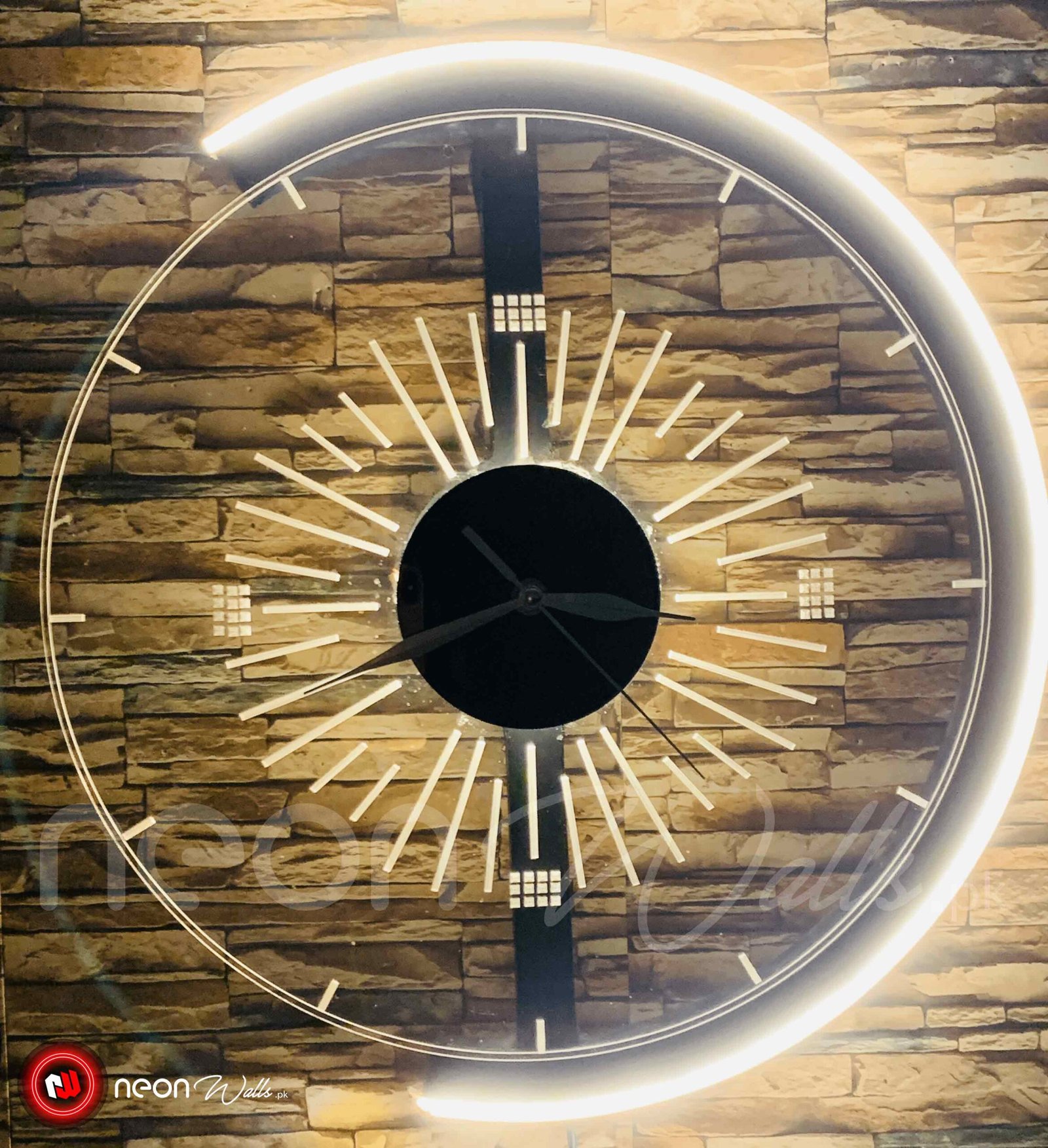 Premium C Shape Neon Decorative Wall Art Clock - Neon Light - Image 3