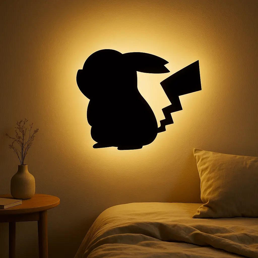 3D Pikachu Wall Lamp – Cozy Ambient Bedroom Night Light | Plug & Play, No Wires - Image 2