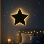 3D Star Wall Lamp – Modern Ambient Bedroom Night Light | Plug & Play, No Wires