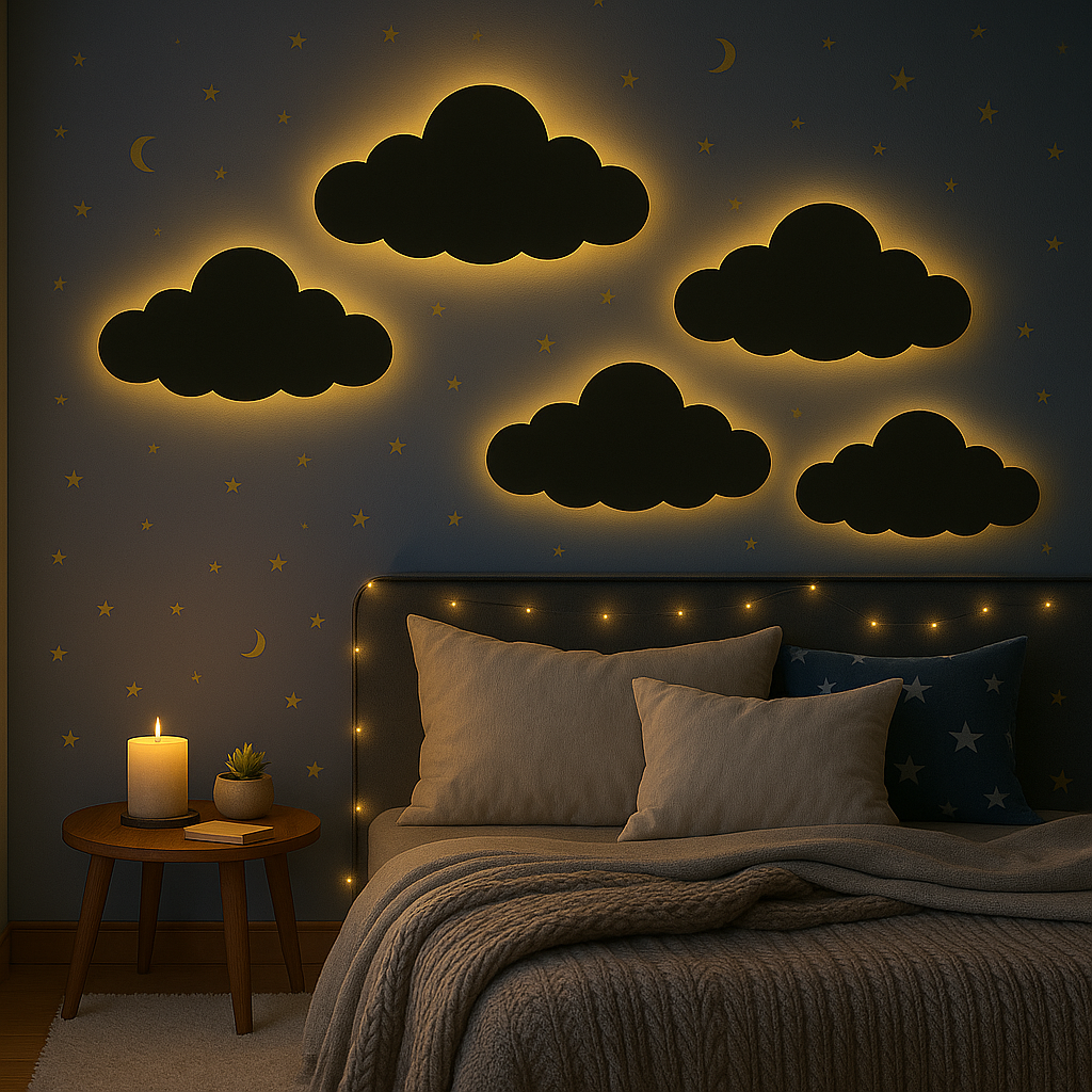 3D Cloud Wall Lamp – Modern Ambient Bedroom Night Light | Plug & Play, No Wires - Image 6
