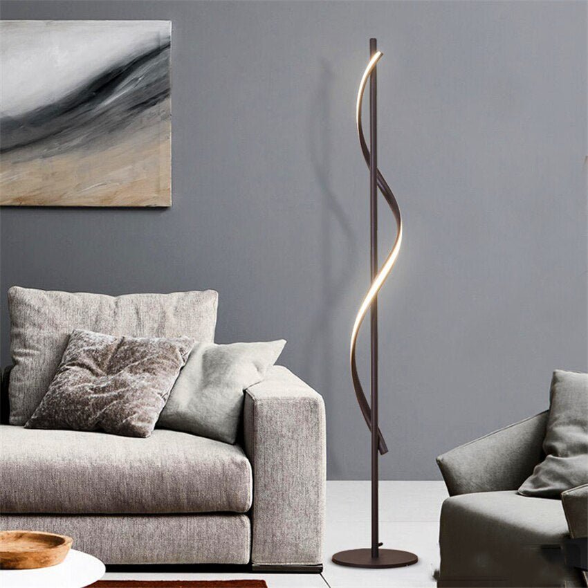 Minimalist Floor Lamp Living Room Bedroom Spiral Neon Lamp (Warm) - Image 6