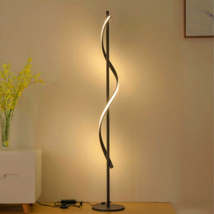 Minimalist Floor Lamp Living Room Bedroom Spiral Neon Lamp (Warm) - Image 4