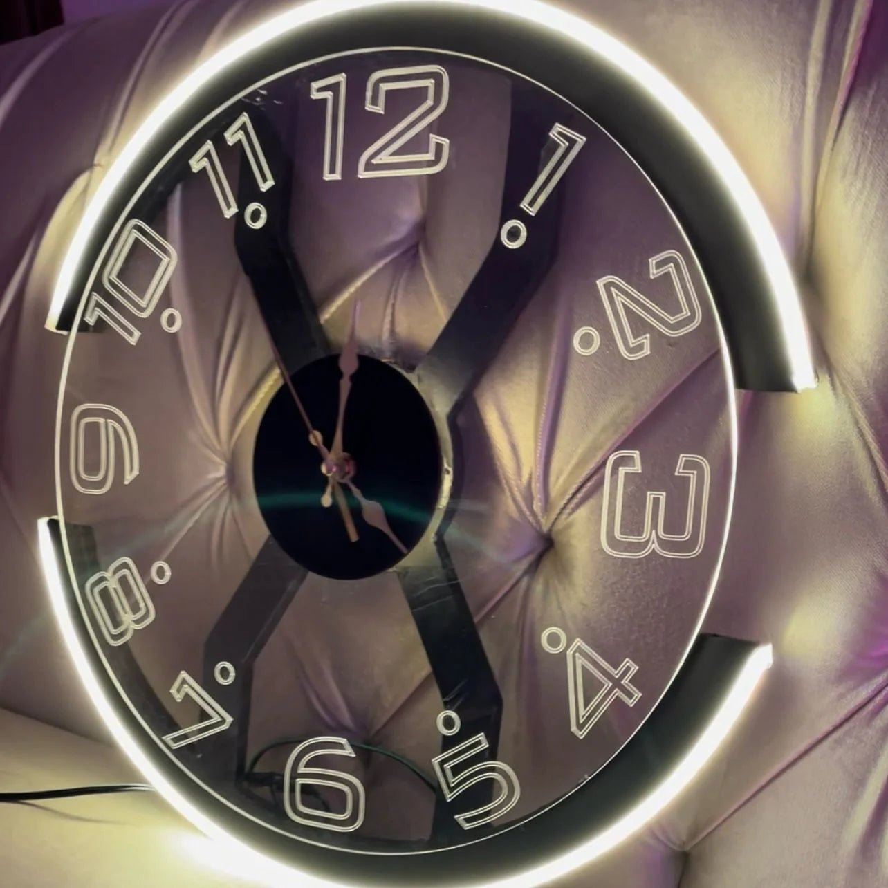 Premium X Shape Neon Clock Modern Style Ambient Light - Image 2