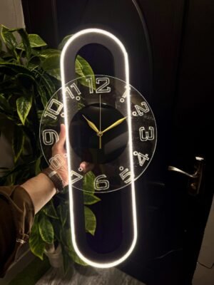 Aura Neon Clock - Modern LED Designer Wall Clock for Home Decor | Stylish & Unique Lighting Accent