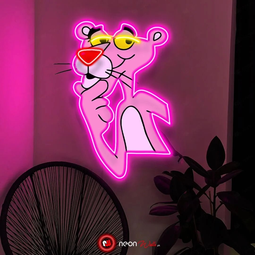 Vintage Pink Panther UV Neon Sign ๐ โ Add Retro Charm with a Funky Glow!