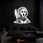 Scary Ghost UV Neon Sign 👻 – Add a Spooky Glow to Your Space!