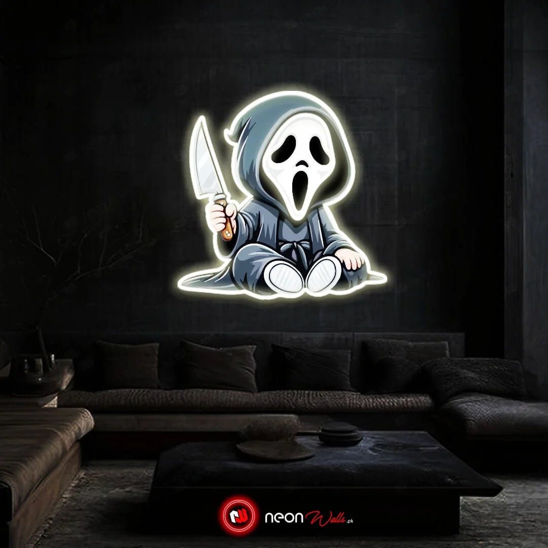 Scary Ghost UV Neon Sign ๐ป โ Add a Spooky Glow to Your Space!
