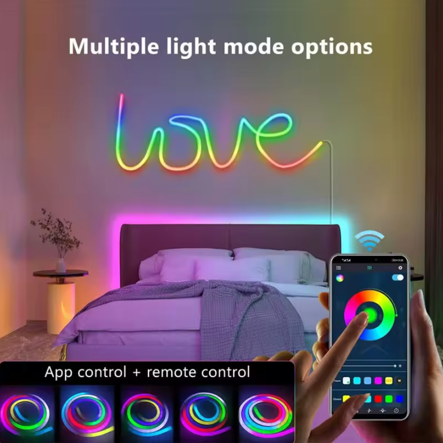 NEON RGB Magic 5-Meter Multicolor LED Neon Light – Remote & Mobile Control - Image 3
