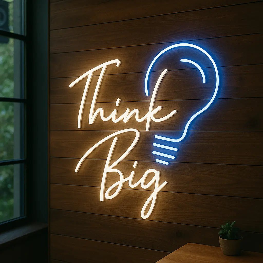 Think Big with Idea Blub Sign Motivational Quotes - Image 3