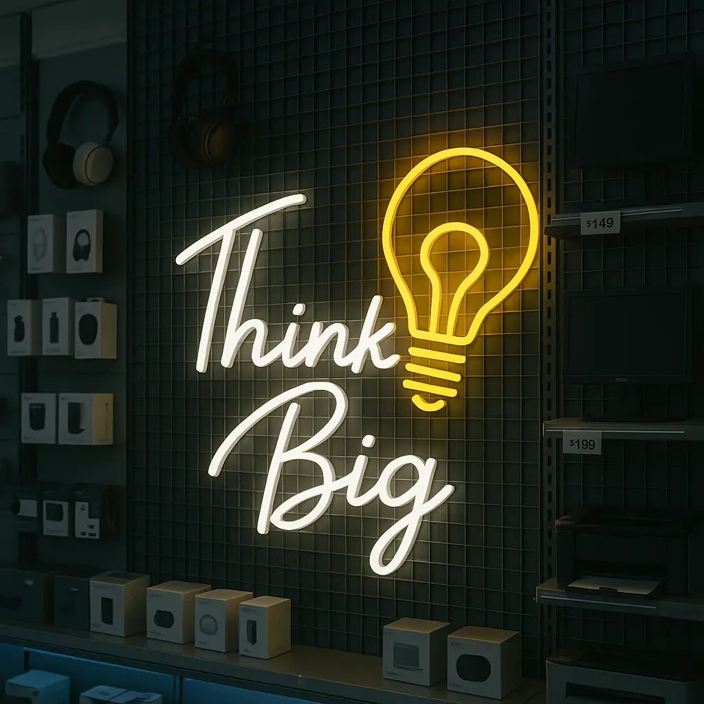 Think Big with Idea Blub Sign Motivational Quotes - Image 2
