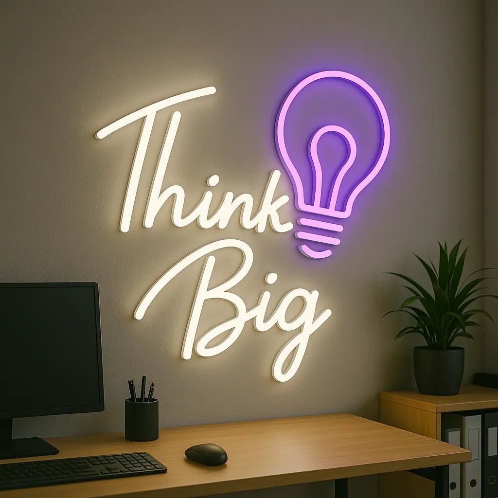 Think Big with Idea Blub Sign Motivational Quotes - Image 4