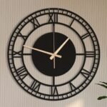 Roman Wall Clock - Black Acrylic