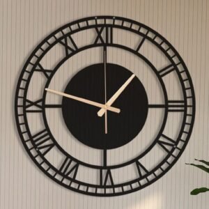 Roman Wall Clock - Black Acrylic