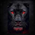 Black panther Face | LED Neon Frame Poster (Large)