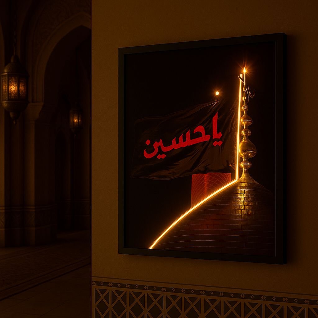 Ya Hussain - Muharram - Neon Poster Frame - Image 7