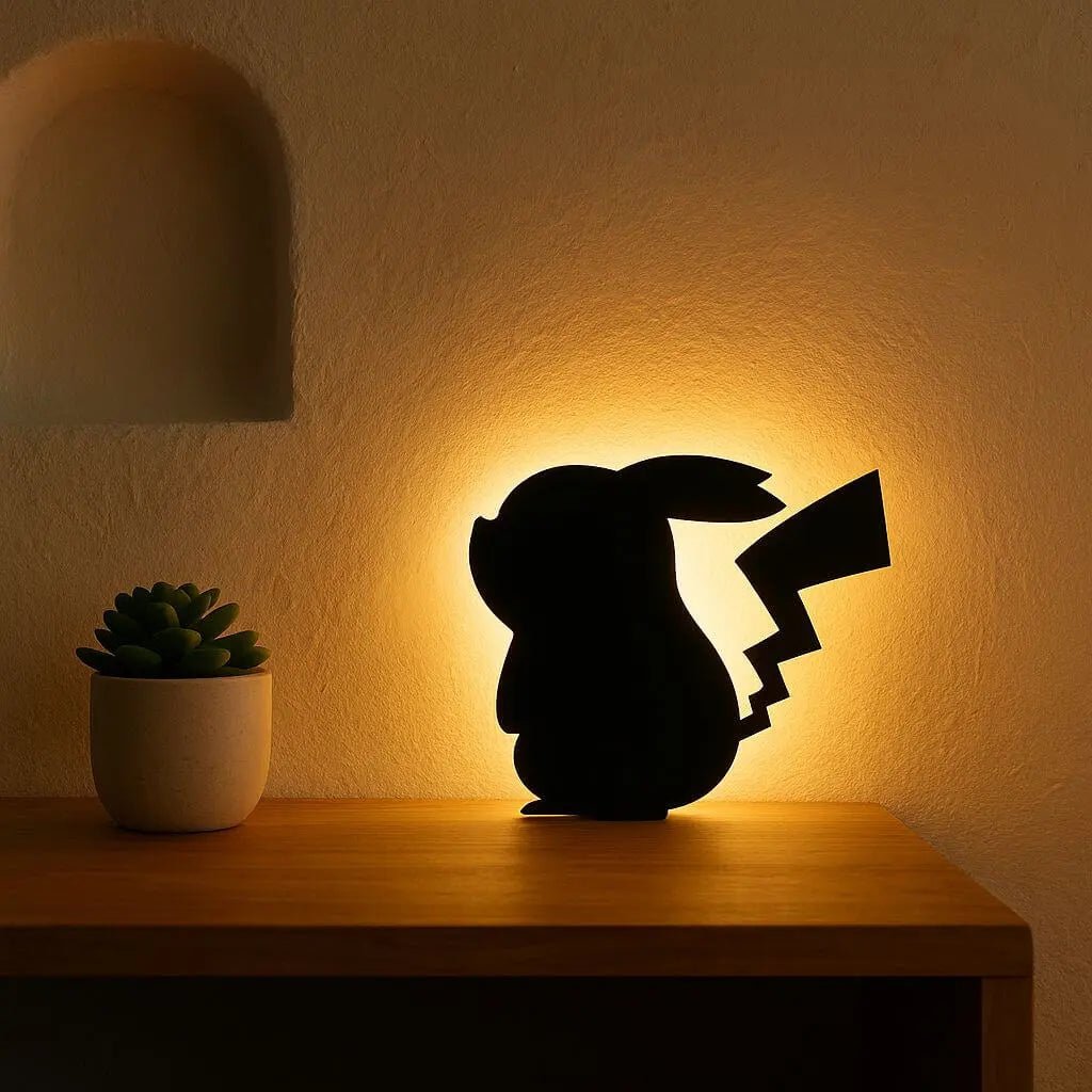 3D Pikachu Wall Lamp – Cozy Ambient Bedroom Night Light | Plug & Play, No Wires - Image 3