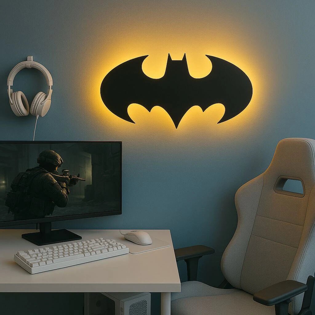 3D Gotham Batman Silhouette Wall Lamp – Modern Ambient Bedroom Light | Battery Operated, No Wires - Image 2