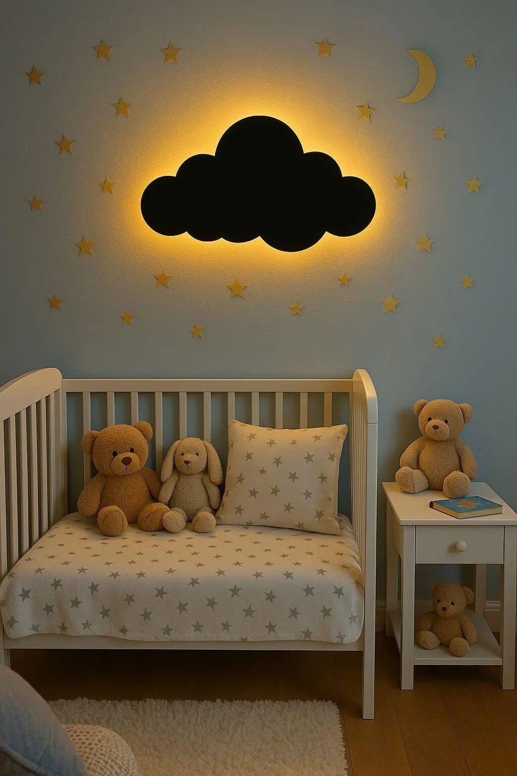 3D Cloud Wall Lamp – Modern Ambient Bedroom Night Light | Plug & Play, No Wires - Image 3