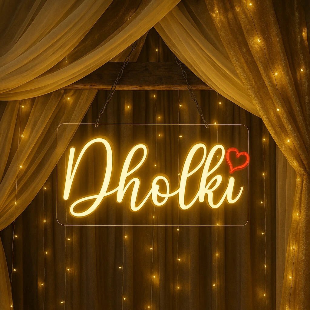 Dholki Neon Sign – Mehndi, Maiyo & Wedding LED Decor - Image 4