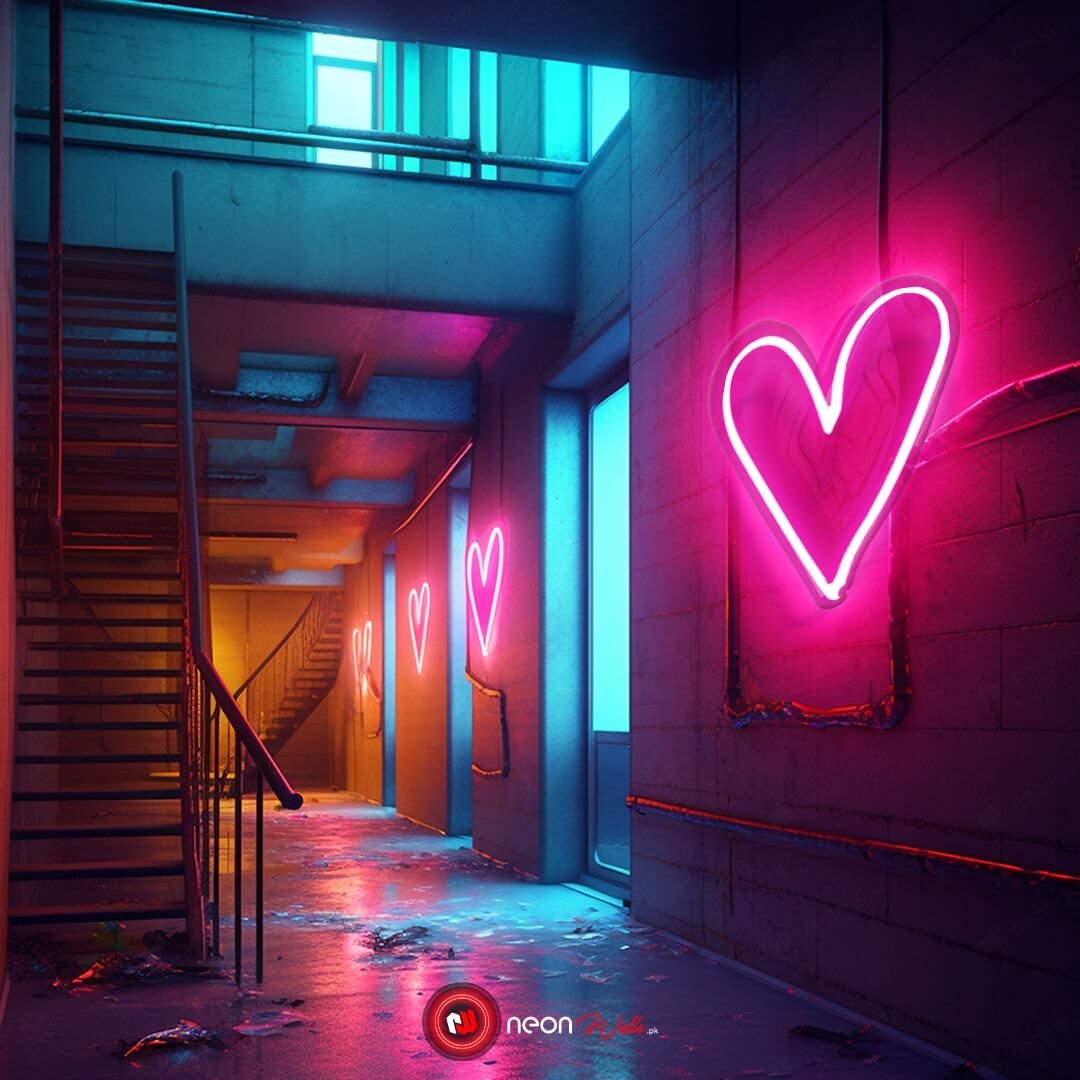 Glowing Heart Neon Sign ❤️❤️❤️ - Image 4