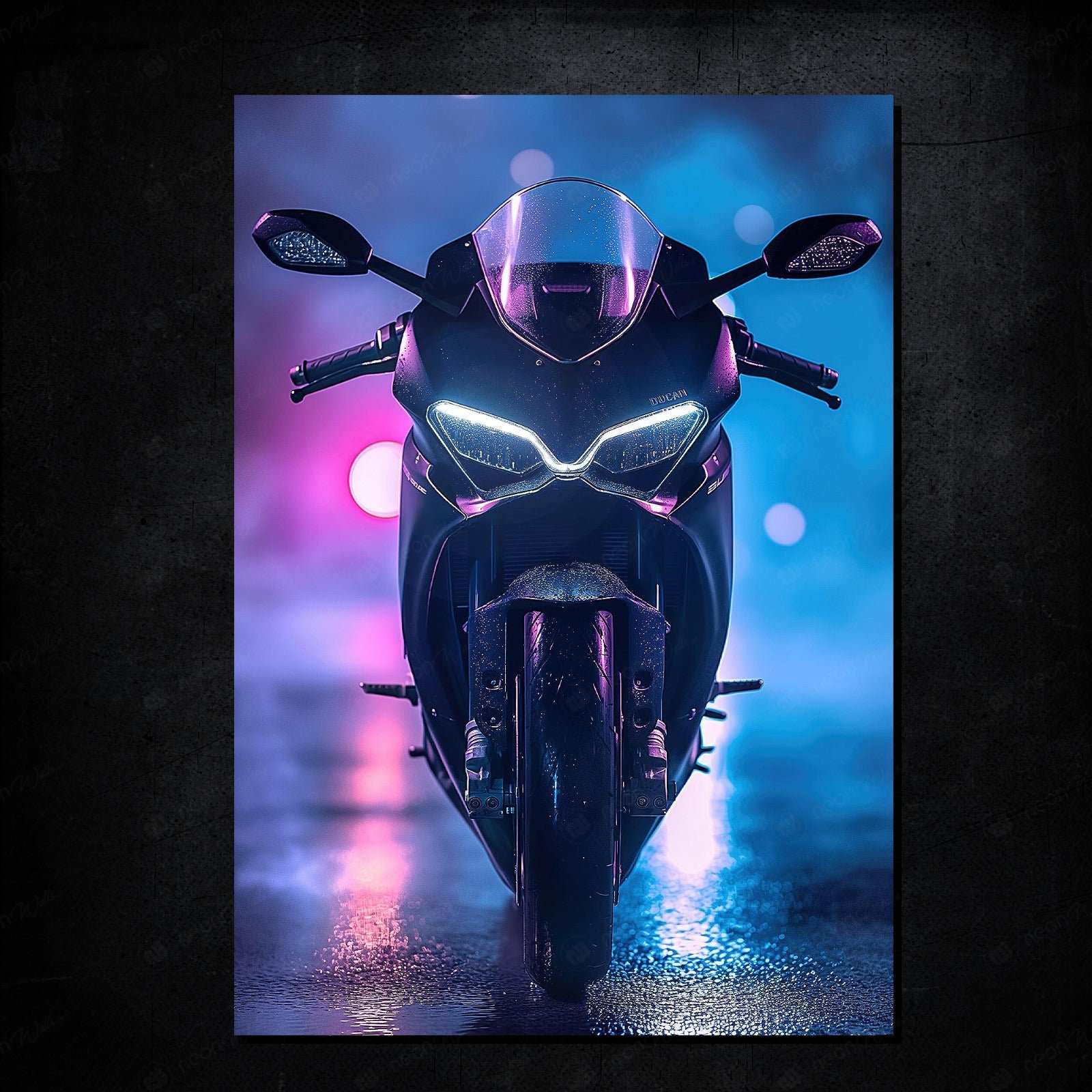 CR16 Heavy Bike | LED Neon Frame Poster (Large) - Image 2