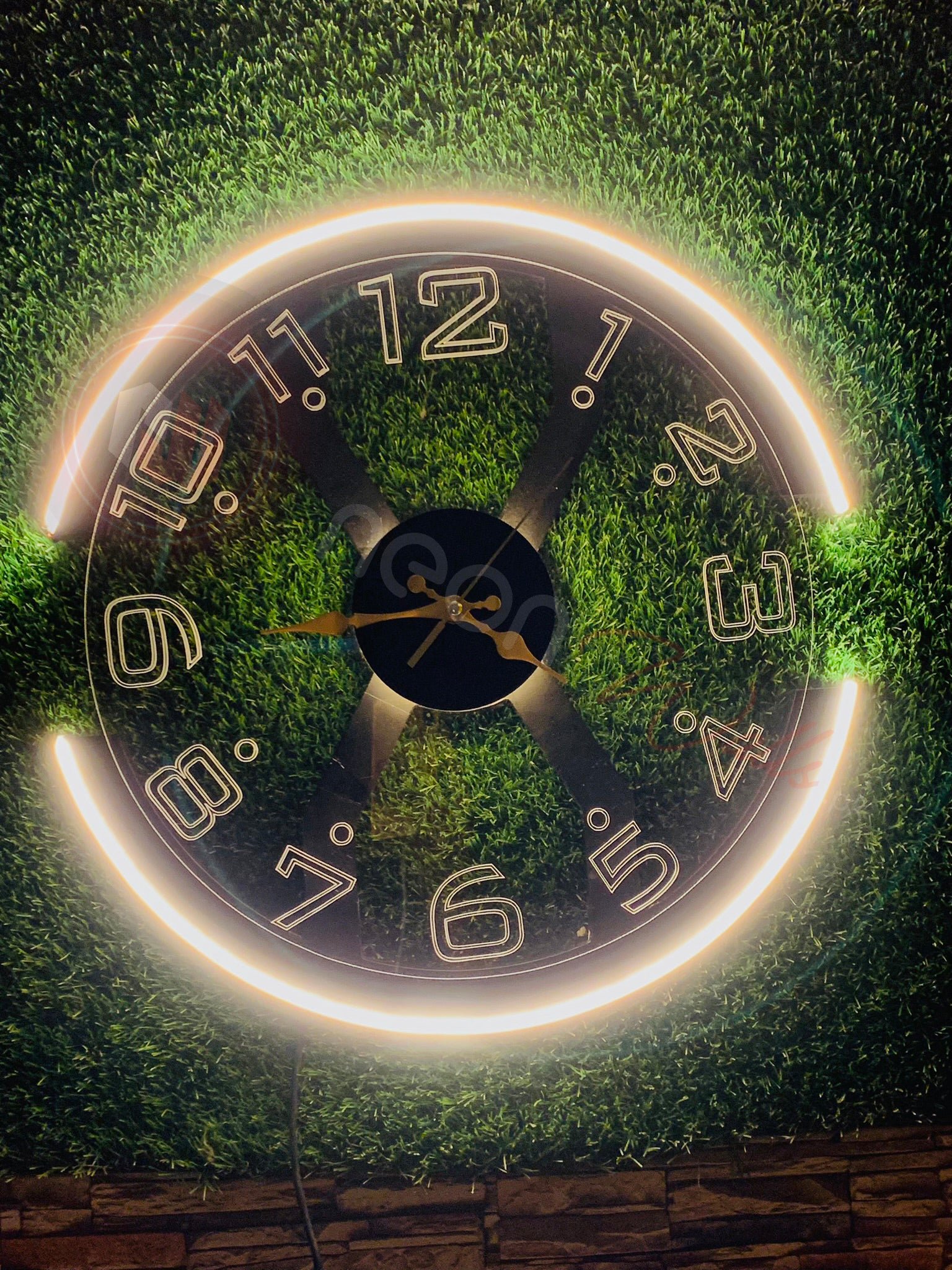 Premium X Shape Neon Clock Modern Style Ambient Light - Image 3