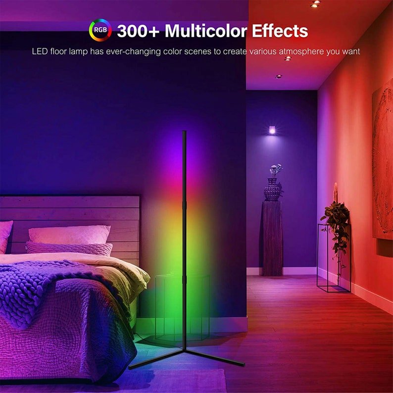 Floor Standing Multi Color Corner Neon Lamp with RGB Remote controller - Image 3