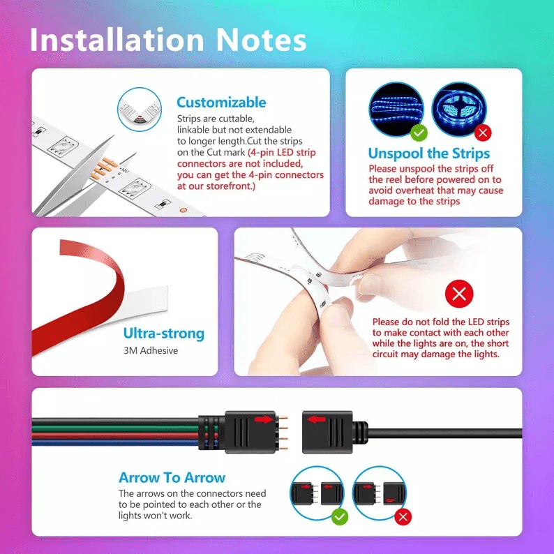 RGB LED Strip Light With Remote Controller Set - Image 9